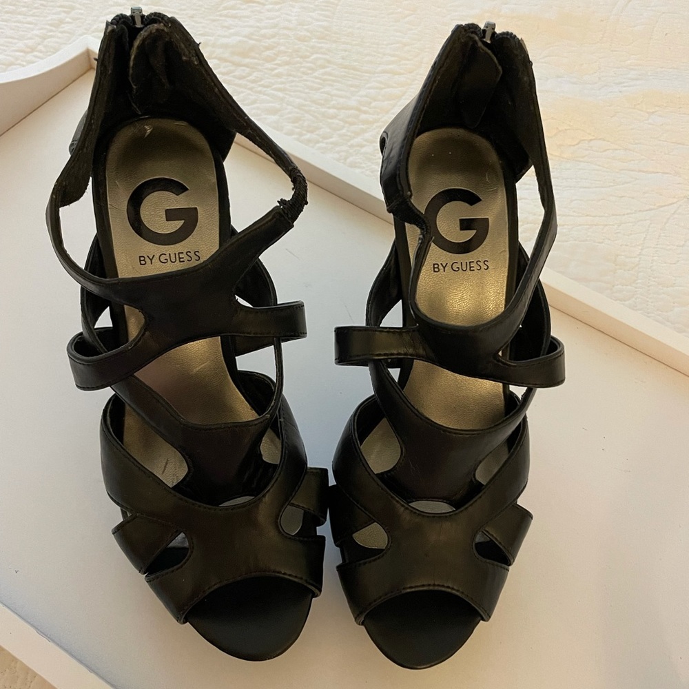 G by Guess platform strap heels used